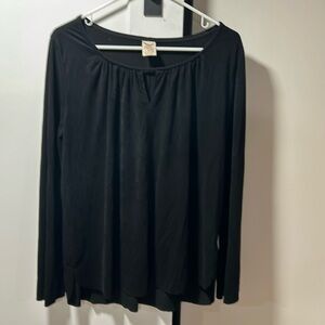 Faded Glory classy black long sleeve blouse. Size Large 12-14. Very soft 😊